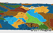 Political Panoramic Map of MACHAKOS, darken