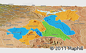Political Panoramic Map of MACHAKOS, satellite outside