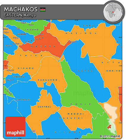 Political Simple Map of MACHAKOS