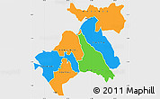 Political Simple Map of MACHAKOS, single color outside