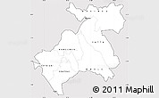 Silver Style Simple Map of MACHAKOS, cropped outside