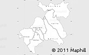 Silver Style Simple Map of MACHAKOS, single color outside