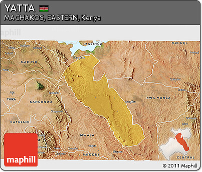 Physical 3D Map of YATTA, satellite outside