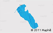 Political 3D Map of YATTA, cropped outside