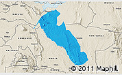 Political 3D Map of YATTA, shaded relief outside
