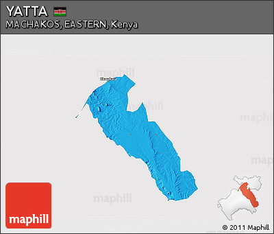 Political 3D Map of YATTA, single color outside