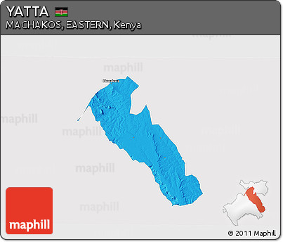 Political 3D Map of YATTA, single color outside