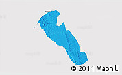 Political 3D Map of YATTA, single color outside