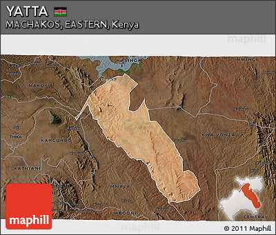 Satellite 3D Map of YATTA, darken