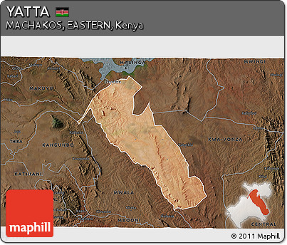 Satellite 3D Map of YATTA, darken