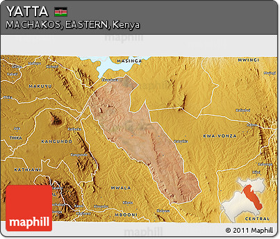 Satellite 3D Map of YATTA, physical outside