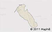 Shaded Relief 3D Map of YATTA, single color outside