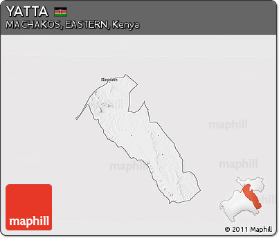 Silver Style 3D Map of YATTA, single color outside