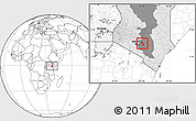 Blank Location Map of YATTA, highlighted country, highlighted grandparent region