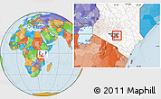 Political Location Map of YATTA, highlighted country, highlighted parent region
