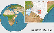 Satellite Location Map of YATTA, highlighted country, highlighted parent region