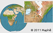 Satellite Location Map of YATTA, highlighted parent region, highlighted grandparent region