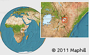 Satellite Location Map of YATTA, highlighted parent region