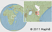 Savanna Style Location Map of YATTA, highlighted parent region, highlighted grandparent region, within the entire country, hill shading