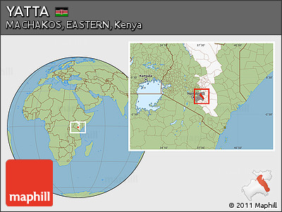 Savanna Style Location Map of YATTA, highlighted parent region, highlighted grandparent region