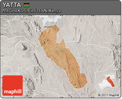 Satellite Map of YATTA, lighten, semi-desaturated