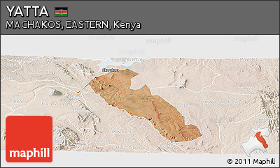Satellite Panoramic Map of YATTA, lighten