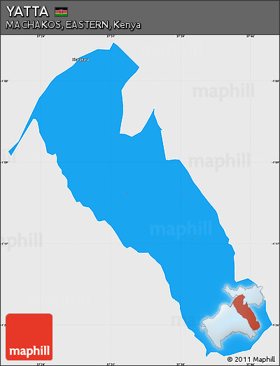 Political Simple Map of YATTA, single color outside