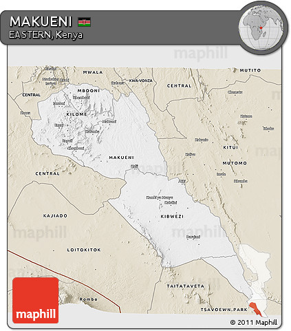 Classic Style 3D Map of MAKUENI