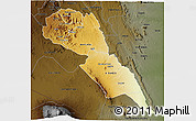 Physical 3D Map of MAKUENI, darken