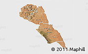 Satellite 3D Map of MAKUENI, single color outside