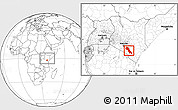 Blank Location Map of MAKUENI, within the entire country