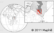 Blank Location Map of MAKUENI, highlighted country, highlighted parent region