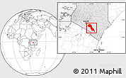 Blank Location Map of MAKUENI, highlighted country
