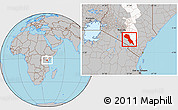 Gray Location Map of MAKUENI, highlighted parent region