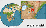 Satellite Location Map of MAKUENI