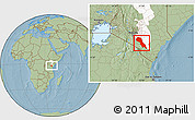 Savanna Style Location Map of MAKUENI, highlighted parent region, hill shading