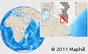 Shaded Relief Location Map of MAKUENI, highlighted country, highlighted parent region