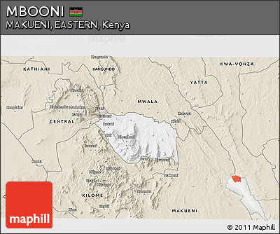 Classic Style 3D Map of MBOONI
