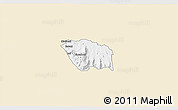 Classic Style 3D Map of MBOONI, single color outside