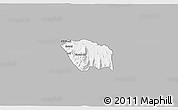 Gray 3D Map of MBOONI, single color outside