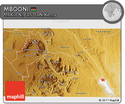 Physical 3D Map of MBOONI