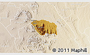 Physical 3D Map of MBOONI, lighten