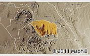 Physical 3D Map of MBOONI, semi-desaturated