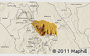 Physical 3D Map of MBOONI, shaded relief outside