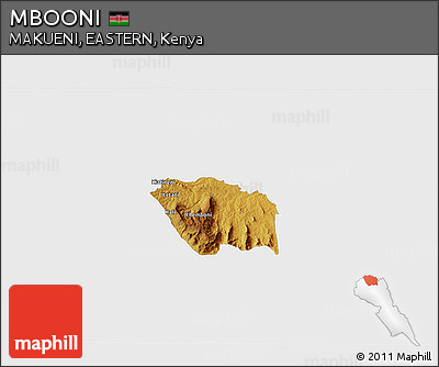 Physical 3D Map of MBOONI, single color outside
