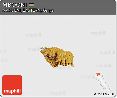 Physical 3D Map of MBOONI, single color outside