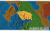 Political 3D Map of MBOONI, darken