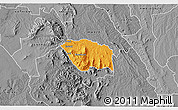Political 3D Map of MBOONI, desaturated