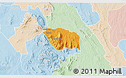 Political 3D Map of MBOONI, lighten