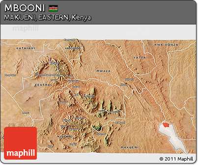 Satellite 3D Map of MBOONI